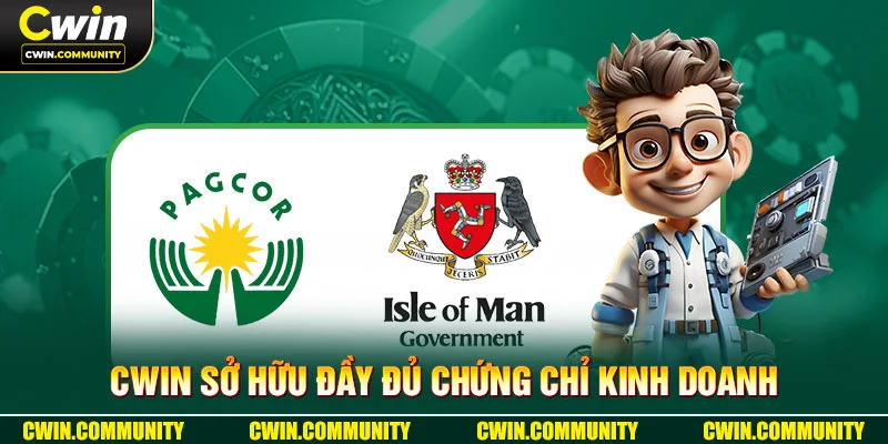 CWIN sở hữu đầy đủ chứng chỉ kinh doanh